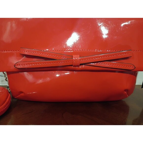 Tahari Vegan Leather Crossbody Bag Purse Mango W/ Coin Purse NWT - Picture 7 of 9